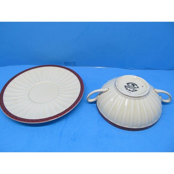 Crown Ducal England Adaptation Early English Double Handled Soup Bowl Underplate - Picture 3 of 8